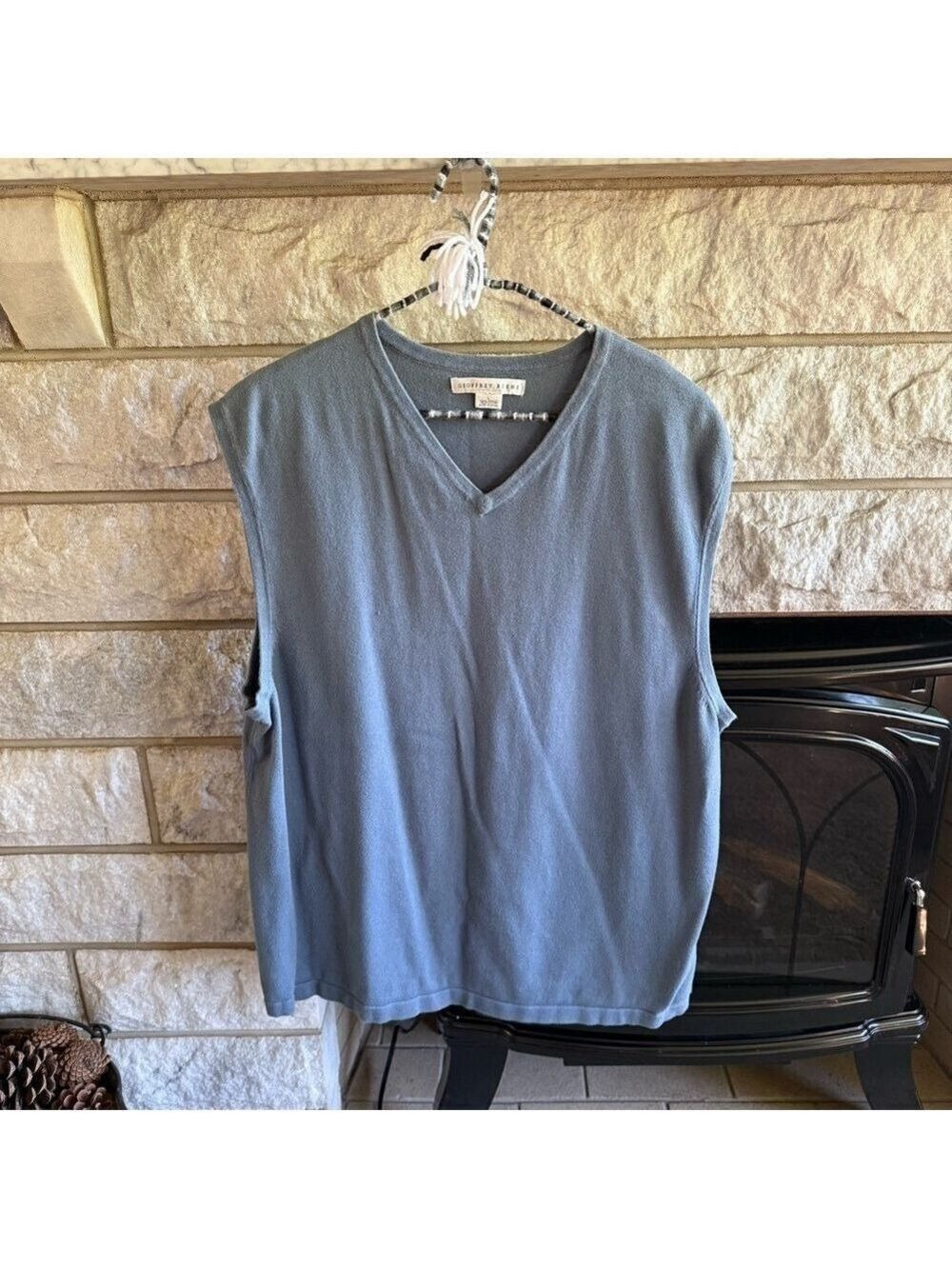 Geoffrey Beene Blue Sweater Vest Large